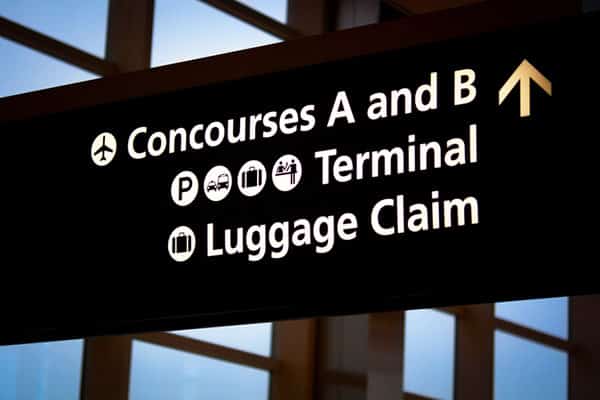 Closeup of Airport Sign for Terminal