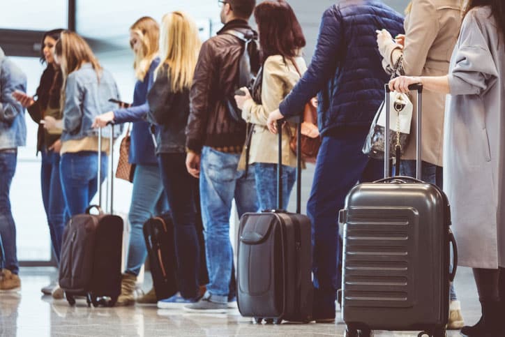 People In Line At Airport