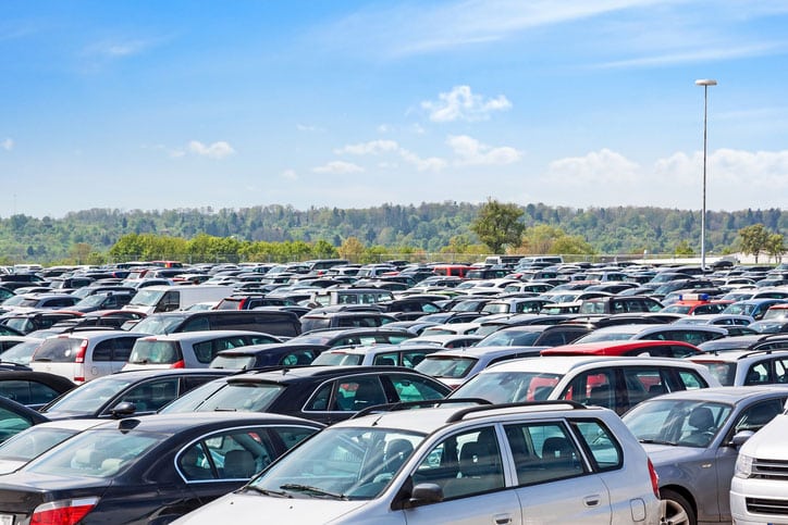 Lots of Cars In Offsite Airport Parking in Metro Detroit