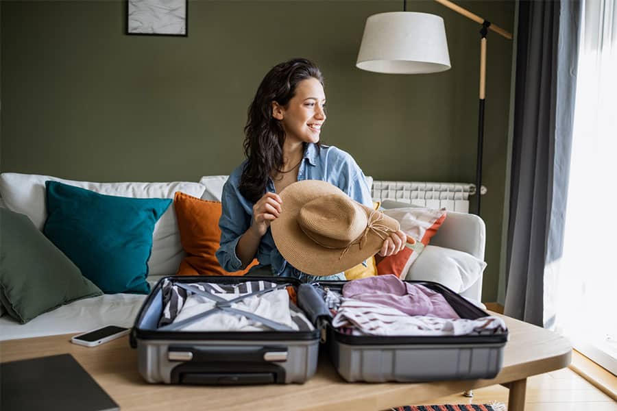 Woman Packing for a trip