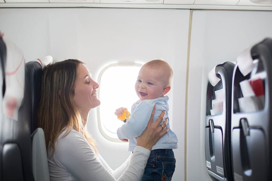 Mom with Baby on Airplance